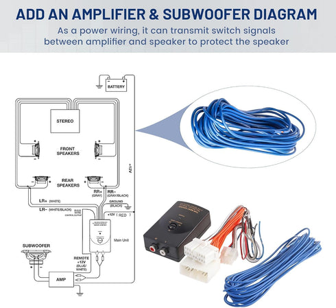 NuIth for Subaru Add an Amp Amplifier Adapter for Impreza Forester Outback WRX 1997-2008, Factory OE Radio System
