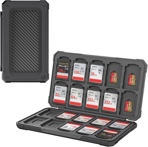 SD Card Holder Memory Card Case for 20 SD Cards and 20 Micro SD Cards, SD Cards Storage Organizer for SD SDHC SDXC TF