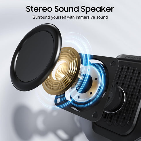 comiso IPX7 10H Wearable Bluetooth Speaker, Waterproof, Clip-On Portable Wireless Speaker, Playtime, Built-in Mic