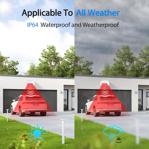 greencycle IP64 900ft Outdoor Motion Sensors with Alarm, Driveway Alarms Wireless Outside Weatherproof, Motion