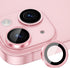 Xfilm 9H Hardness Camera Lens Protector for iPhone 15/15 Plus, Stylish Pink Metal Ring, Scratchproof & Case Friendly.