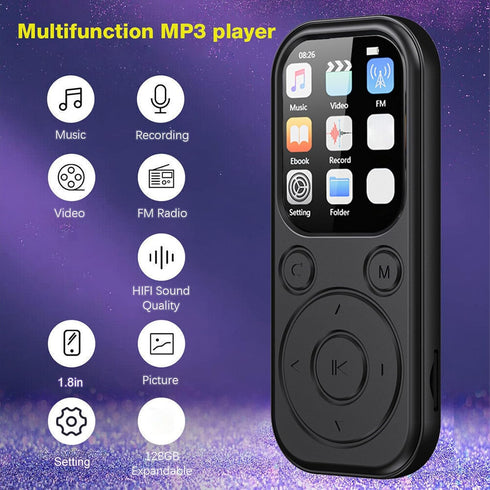 Bewinner 5.4 MP3 2.01 Inch 128GB 500mAh 32G Bluetooth Player with HiFi Sound, IPS Screen, Supports Memory Card