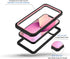 Lanhiem Waterproof Case for iPhone 12, Dustproof Shockproof with Built-in Screen Protector, Pink