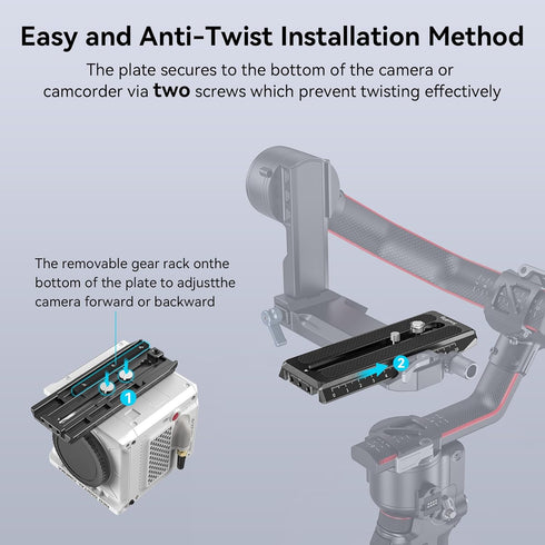 SmallRig 5" Quick Release Plate for Manfrotto-Type, Compatible with DJI RS 4/RS 4 Pro/RS 2/RSC 2/Ronin-S/RS 3/RS 3 Pro