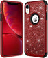 Hython Compatible with iPhone XR Case, Heavy Duty Full-Body Defender Protective Bling Glitter Sparkle Hard Shell Armor