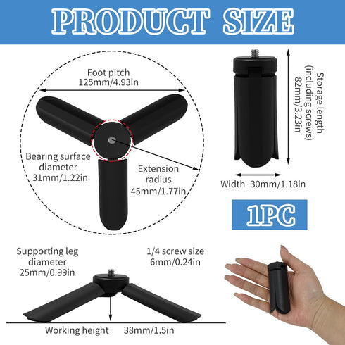 Vvluvva 3 2, Portable Mini Tripod Compatible with Osmo Pocket & Lightweight Foldable Stand, Tabletop Mount