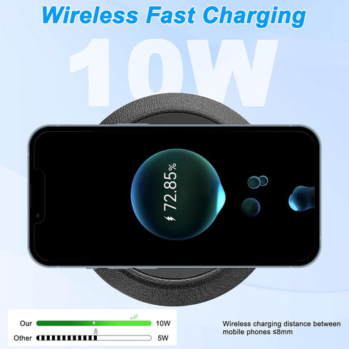 XMSJSIY Desktop Embedded Wireless Charger, 3-in-1 Multifunctional Pop-Up 10W Fast Charging USB Charger for Smartphone