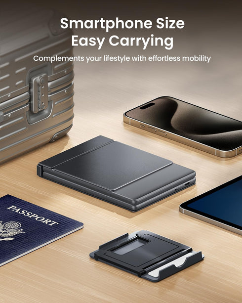 ProtoArc Foldable Compact Keyboard, XK04 Portable Bluetooth Keyboard with PU Leather Cover, Pocket-Sized for Travel