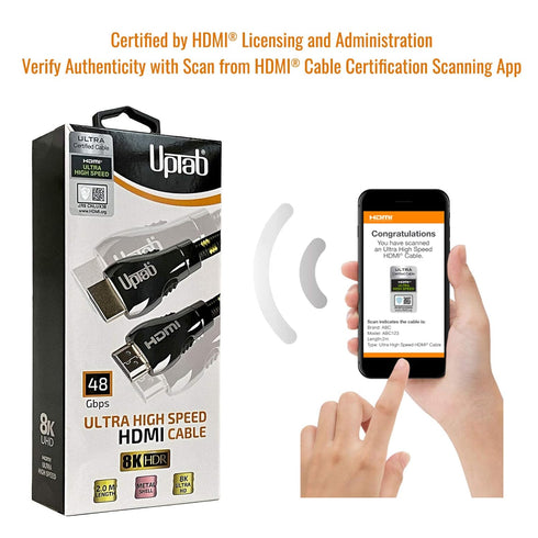 Certified HDMI Cable 6FT (HDMI 2.1 10K 8K) Ultra High Speed HDMI HDR 48Gbps eARC VRR Dolby Atmos Vision for PS5 Xbox