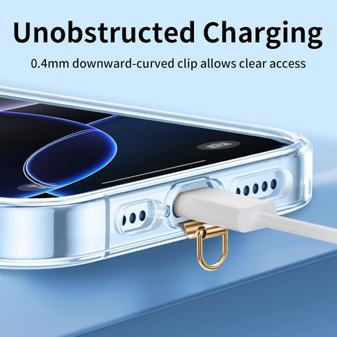 saxsion Phone Charm Holder, Mini Metal Tether Tab - Ultra Thin Stainless Steel Lanyard Patch for iPhone, Universal