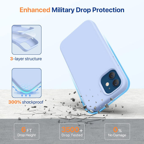 Miracase Liquid Silicone Gel Rubber Case for iPhone 12/12 Pro, Full Body Protection Shockproof Drop Protection, Clove