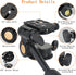 UTEBIT 11 lbs/5kg Tripod Fluid Head Tilt Head with Arca Swiss Quick Release Plate and Handle, Metal Camera Tripod Head