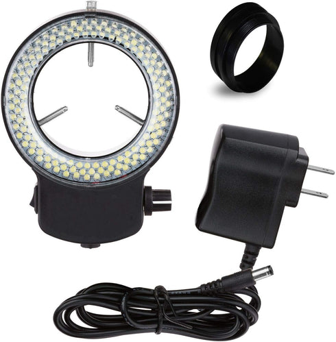 Vision Scientific VMLIFR-09B Black Adjustable 144 LED Ring Light for Stereo Microscope | 2.5" Inside and 3.64" Outside