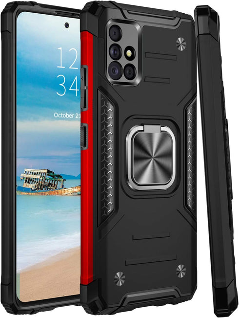 IKAZZ for Galaxy A51 4G Case with Screen Protector, Dual Layer Soft TPU and Hard PC, Anti-Slip Full-Body Rugged Cover