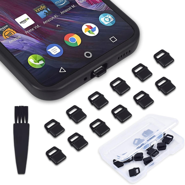 12PACK USB C Anti Dust Plug with Easy-Grip Tab for Samsung Galaxy S23-S20, Google Pixel 8, OnePlus, Laptop Dust Cover
