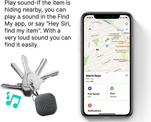 Air Key Finder Tag Coffee - Bluetooth Smart Key Tracker Tag for iOS, Keep Track of Important Items