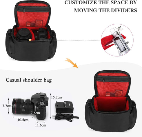 G-raphy Camera Bag Case, Shoulder Bag for DSLR SRL Photography Accessories with Removal Straps for Women Men