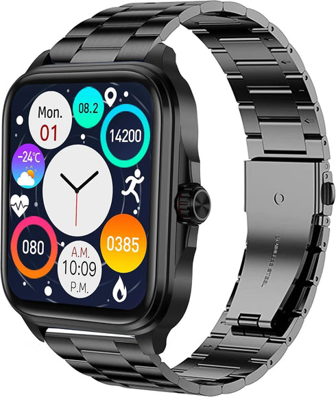 Compatible 22mm Stainless Steel Band for EGQINR T90 Smart Watches, Replacement Straps for SOMTLERK A221