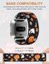 TOYOUTHS Elastic Halloween Band Compatible with Fitbit Versa/Versa 2/Versa Lite Bands Stretchy Fabric Nylon Holiday Decoration Strap for Versa Special Edition Wristband Women (Black Pumpkin, Small)