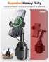 APPS2Car Solid Cup Holder Phone Mount with Wireless Charger 15W, Quick Extension Long Arm, 360 Rotatable for iPhone 15