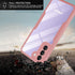 CCSamll Clear Case for Samsung Galaxy S21 5G with Screen Protector, Slim Shockproof TPU Bumper, QC Pink Full Body