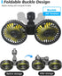 3 360 Poraxy Car Fans for Backseat Kids, Dual Head Car Fans that Blow Cold Air, Cooling USB Back Seat Speed Degree