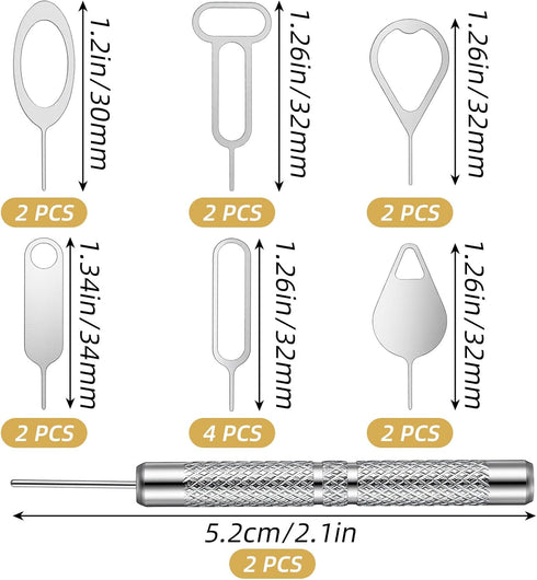 XLIUAX 16Pcs Set, Sim Card Removal Tool Sim Ejector Tool Smooth and Burr-Free SD Card Removal Tools Key Cards Tray