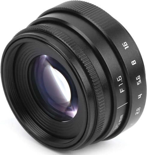 Large Aperture Lens, 35mm F1.6 C Mount, Aluminum Alloy Optical Glass, Manual Fixed Focus Portrait Camera Lens Accessory