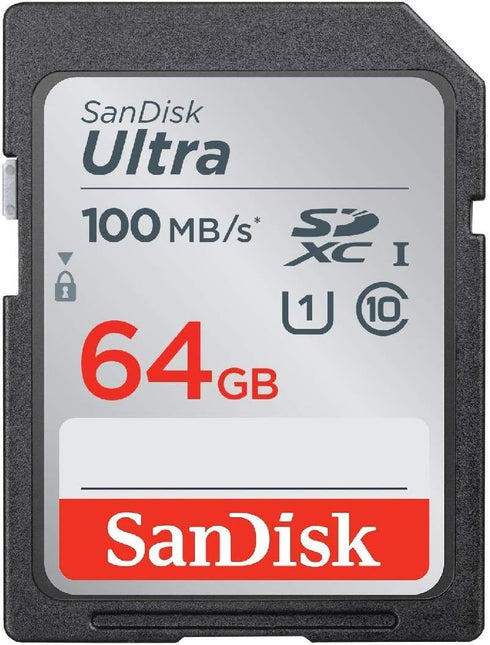 SanDisk 64GB SD Ultra Memory Card SDXC for Sony Cybershot Black/Silver 20.1 MP, DSCW800 Digital Camera with Everything