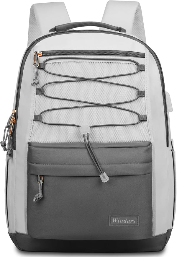 School Backpack for Teens Girls, Aesthetic College Large Bookbag for Women Students, 15.6 Inch Laptop Bag (Dark Grey &