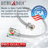 (3 Pack) 12 Inches Short Telephone Cable RJ11, Premium Quality Phone Line Cord (1 Foot, White)