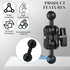 Vvluvva 1" 1-Inch Double Ball Mount Arm Adapter, Heavy-Duty Black Aluminum Alloy Ball Extension Connector