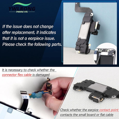 YWLRONG Earpiece Speaker for iPhone 11 Pro Max, Replacement with Light Proximity Sensor Flex Cable