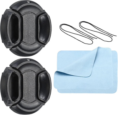 PATIKIL 2 Pack Camera Lens Cap, Center Pinch Front Cover with Cap String and Microfiber Cloth for 40.5mm Lenses