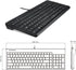 PERIBOARD-220H US Wired Compact USB Keyboard Perixx with 2 Hubs - Black - US English Layout