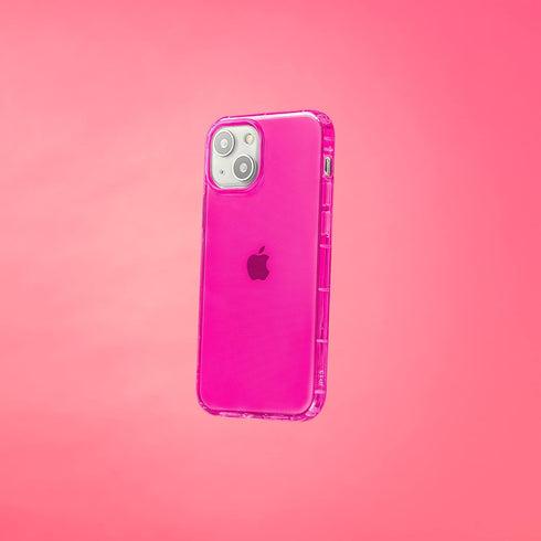 SteepLab Neon Highlighter Case for iPhone, Grippy Jelly Case with Protective Air Pockets (Eye-Catching Hot Pink, iPhone