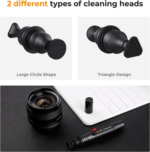 K&F Concept Professional Lens Cleaning Pen*3, Soft Brush, Carbon Head for Canon, Nikon, Sony Digital Camera Cleaning