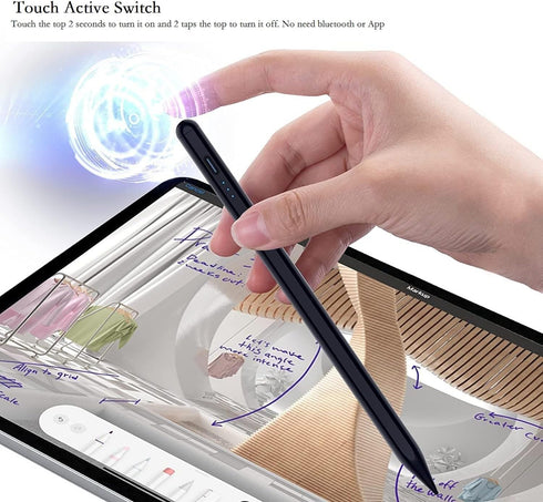 Stylus Pen for iPad with Palm Rejection, 5 Extra Tips, Tilt Sensitive iPad Pencil Compatible with (2018-2023) Apple