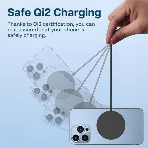 MMOBIEL Magnetic Wireless Charger 15W Qi2 Certified – Wireless Charging Pad for MagSafe iPhone and Samsung, AirPods &