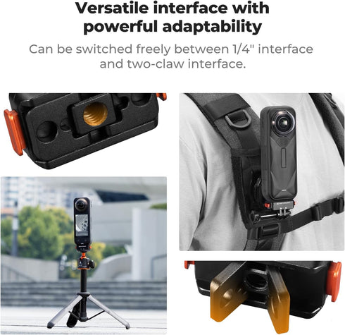 K&F CONCEPT Insta360 X5, 1/4 2, X4 Upgrade Magnetic Quick Release Mount Compatible with with Screw Hole/Adapter