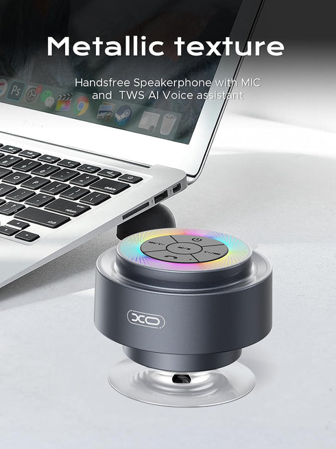 XO Simple is Beauty IP67 Bluetooth Shower Speaker,XO Portable Shower Speakers Waterproof with Suction Cup,Built-in Mic