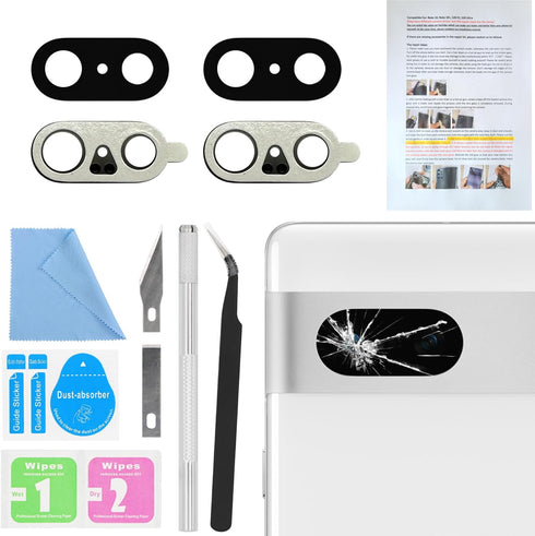 2 PCS ASDAWN Back Rear Camera Lens Glass Replacement for Google Pixel 7 with Pre-Installed Adhesive, 6.3 Inches Pixel 7