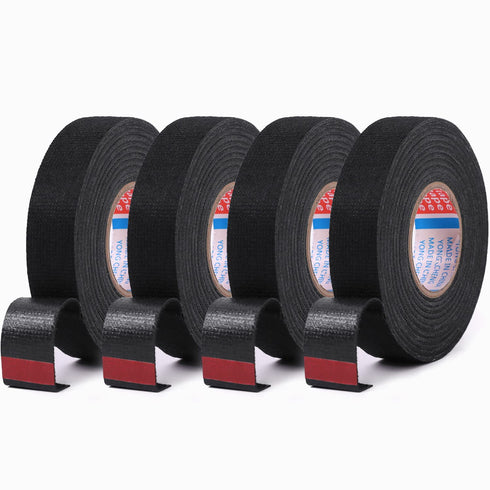HSTECH Wire Harness Cloth Tape, 3/4-Inch by 50-Foot (4 Rolls), Speaker Wiring Harness