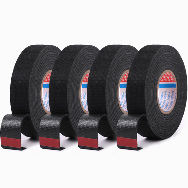 HSTECH Wire Harness Cloth Tape, 3/4-Inch by 50-Foot (4 Rolls), Speaker Wiring Harness