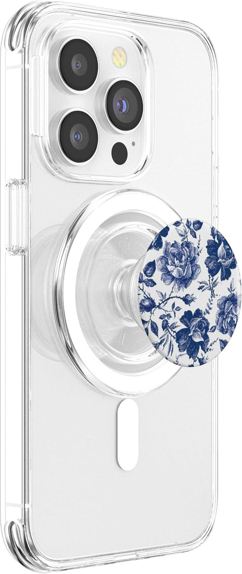PopSockets PopGrip for MagSafe - BLUE & WHITE ROSE