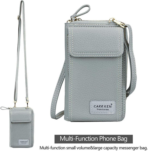 Women Crossbody Cell Phone Bag, Small Leather Travel Wallet Case with RFID Card Slots for iPhone and Samsung