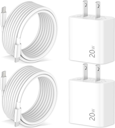 Pixel 8/7/6/5/4/3 Fast Charger, 2Pack 20W USB C Charging Block + 6FT USB C Cable for Google Pixel and Galaxy