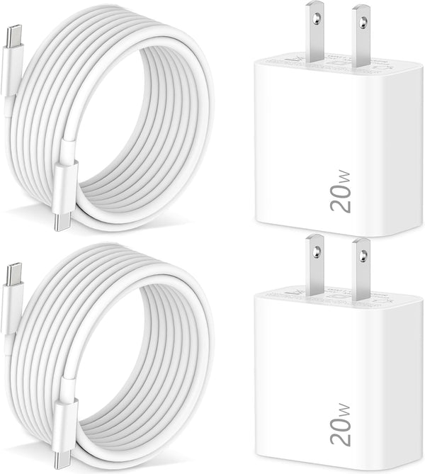 Pixel 8/7/6/5/4/3 Fast Charger, 2Pack 20W USB C Charging Block + 6FT USB C Cable for Google Pixel and Galaxy