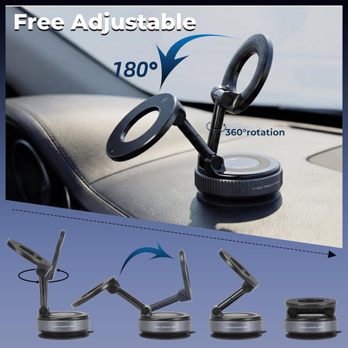 Edenseelake 360 17 16 15 14 13 12 Car Phone Holder for Magsafe, Adjustable Car Phone Mount, Strong Magnetic Vacuum