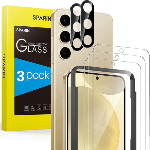 SPARIN 3+2 Pack Screen Protector for Samsung Galaxy S24 5G, 9H Tempered Glass, Case Friendly, Anti-Scratch, Fingerprint